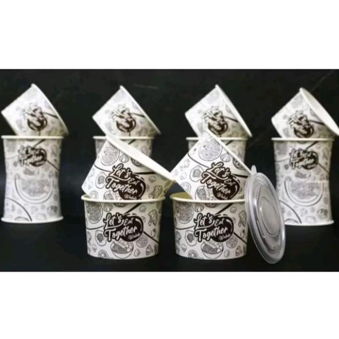 Mangkok Kertas Paper Bowl Walala & Merk Nest Motif Sticker tahan panas tahan dingin (sudah termasuk 