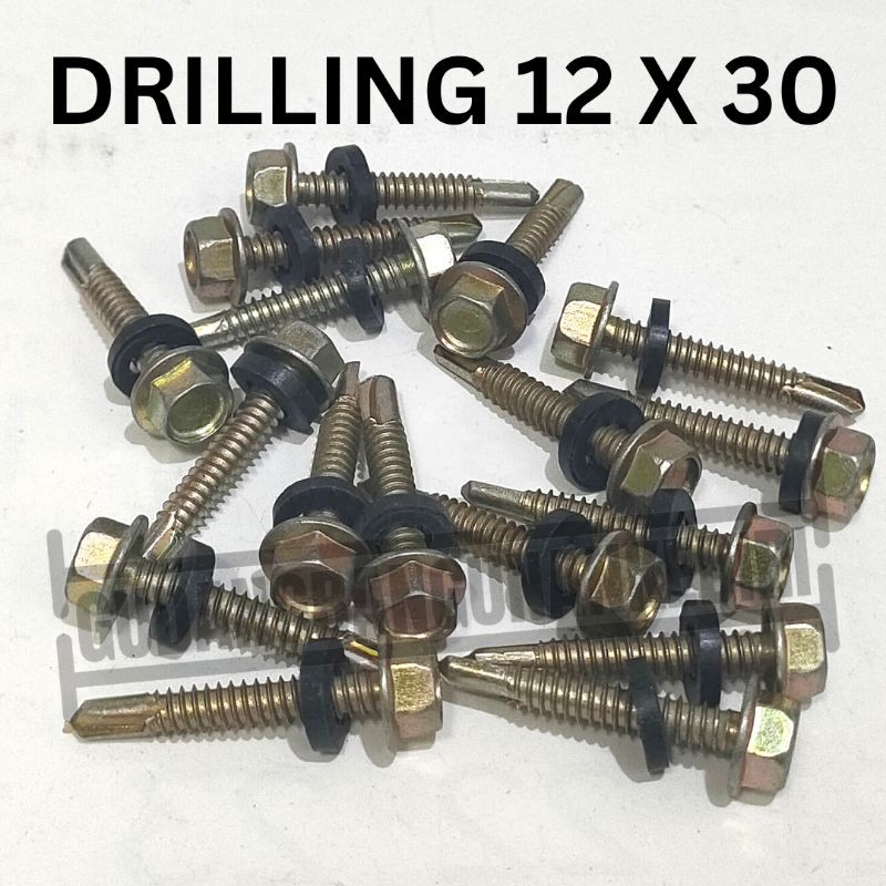 Drilling 12 X 30 Per Pack 600Pcs Self Drilling Screw Baut Roofing Kuning 12 X 30 Drilling 12X30 Pand
