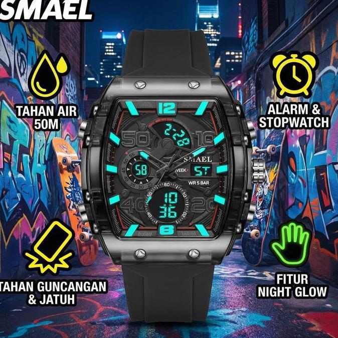 SMAEL 8109  Jam Tangan Stylish, Tahan Air & Banyak Fitur
