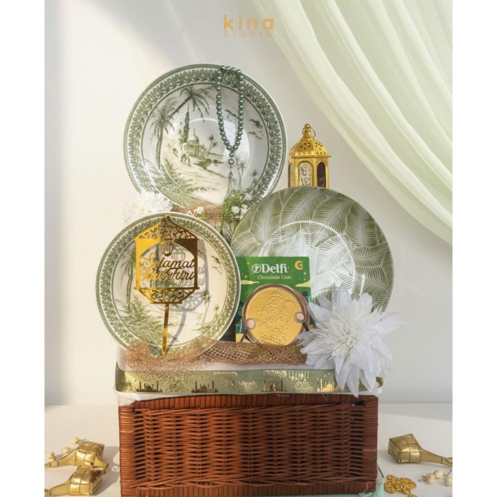 Gratis Ongkir Hampers Keramik Lebaran, Parcel Piring Estetik Lebaran, Hampers Lebaran Piring Mangkok