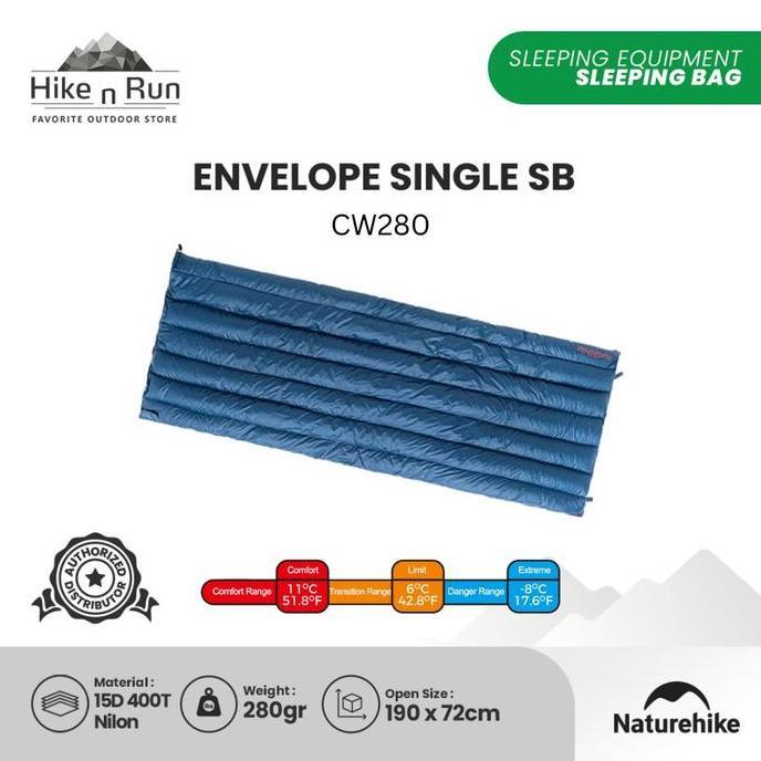 Terlaris Sleeping Bag Down Naturehike Cw280 Nh17Y010-R Envelope Single Sb