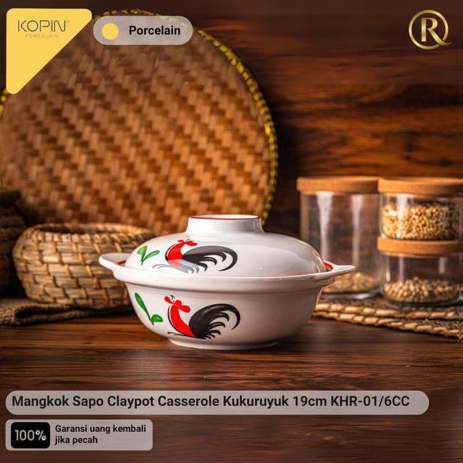 Mangkok Sapo Claypot Casserole Kukuruyuk 19Cm Kopin Khr016Cc Porcelain Keramik