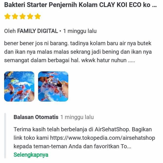 Sakana- Clay Koi Eco Penjernih Kolam , Penetral Ph + Probiotik & Enzym