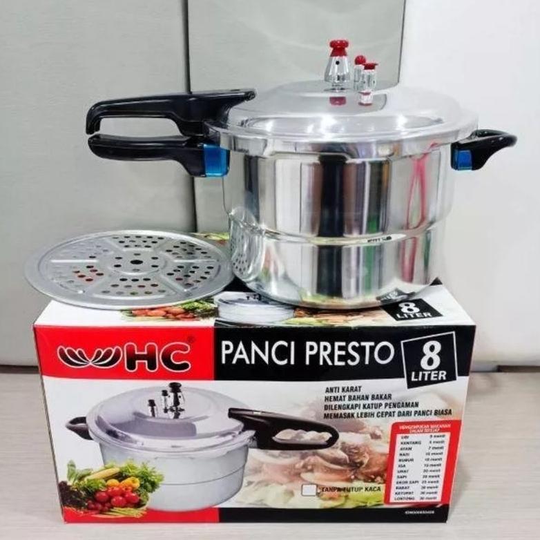 Presto 8 liter HC ORIGINAL / panci presto 8 liter / presto kecil / pelembek daging / presto aluminiu