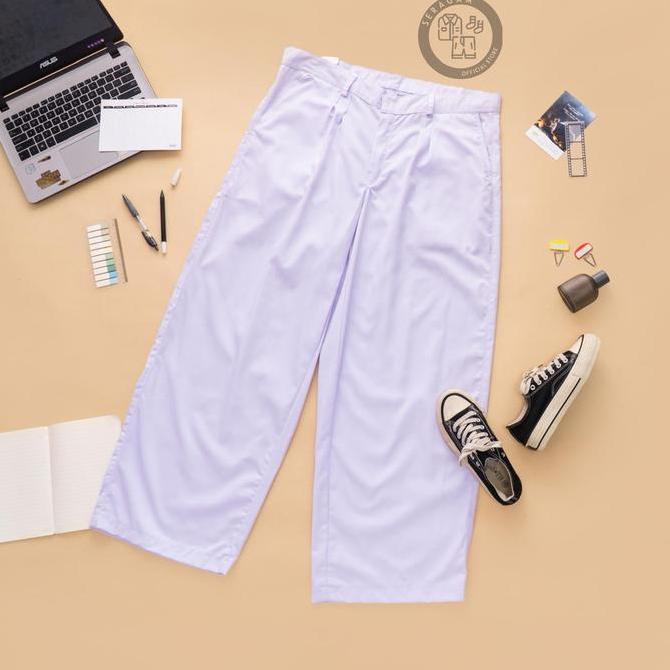 SALE [BAGGY] Celana Panjang Baggy Gombrong Putih SMP SMA American Drill Tanpa Karet SALE