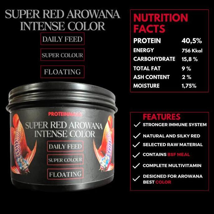 Sakana- Super Red Arowana Intense Color Pelet Arowana Super Red 100 Gr