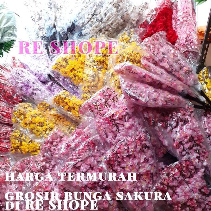 Fiore- Bunga Sakura Plastik Bunga Hias Bunga Sakura Meihua Artificial Grosir