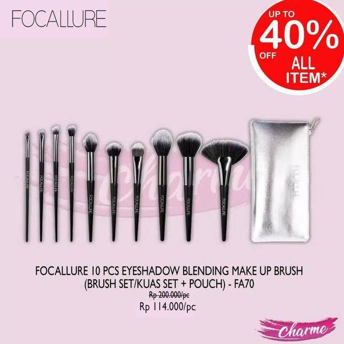 Dillatoko81 - (READYORI) Focallure Brush 1 pcs Eyeshadow 1pc Blending Make Up Brush Set/kuas kit Pou