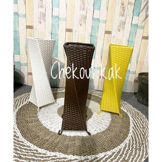 Pot rotan ulir tinggi 60cm/pot rotan sintetis/tempat payung LJ