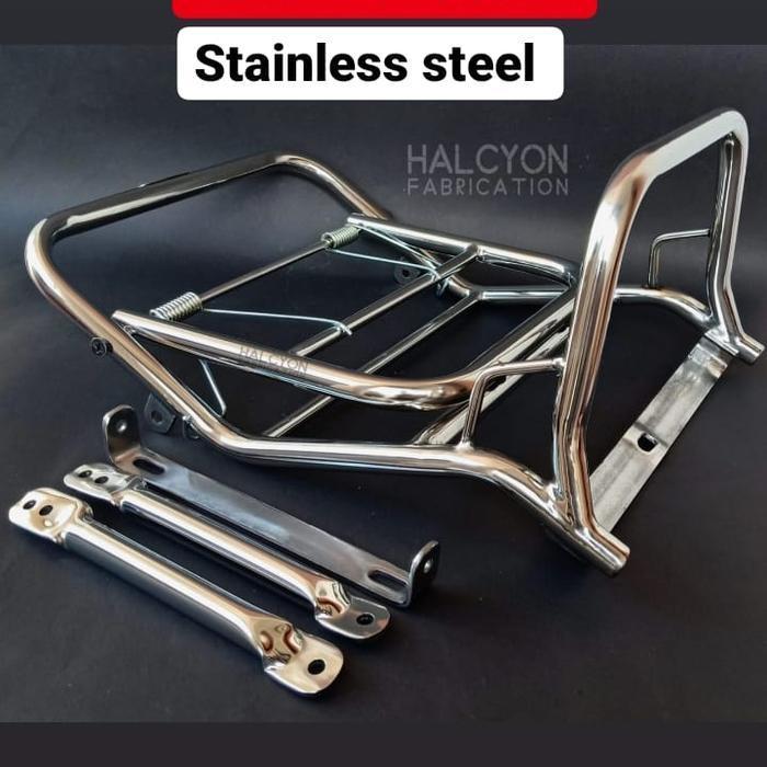 Backrack Halcyon Stainless Steel Vespa Vbb/Super/Sprint All Classic Original Dan Terpercaya