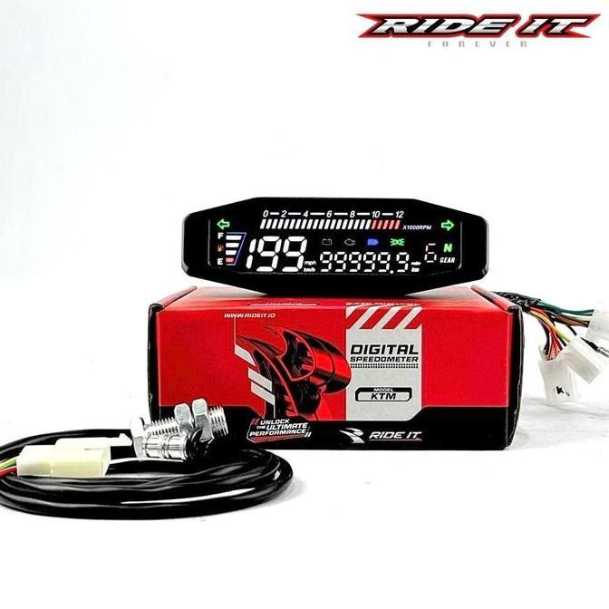 SPEEDOMETER DIGITAL MINI MODEL KTM XC SPIDO LED FULL INDIKATOR UNIVERSAL CB GL CRF KLX CUSTOM ORIGIN