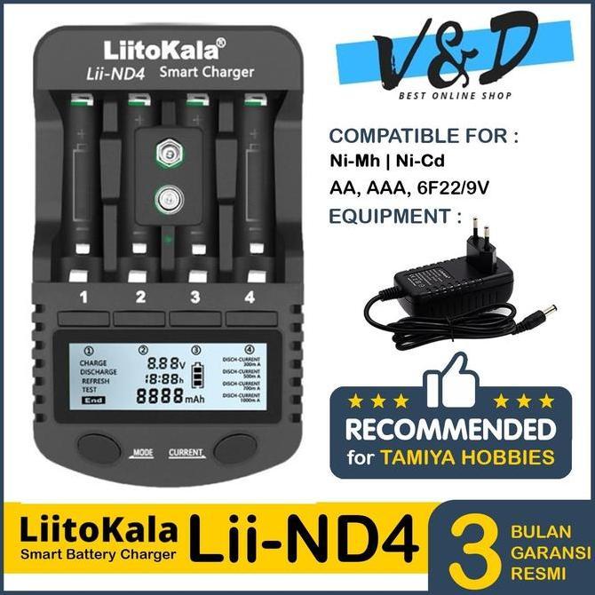 Charger Baterai Liitokala Lii ND4 / Charger Baterai AA / Charger Tamiya