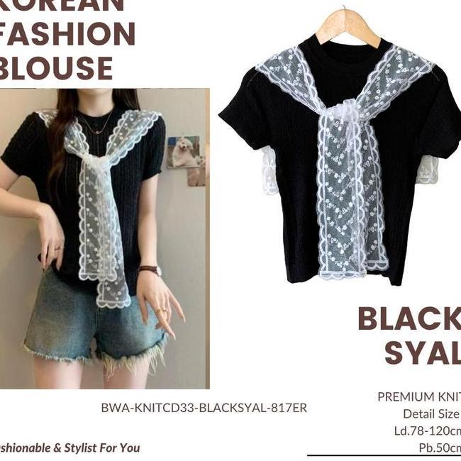 Blouse Rajut Wanita Blouse Rajut Wanita Korea Lengan Pendek Brokat Elegan