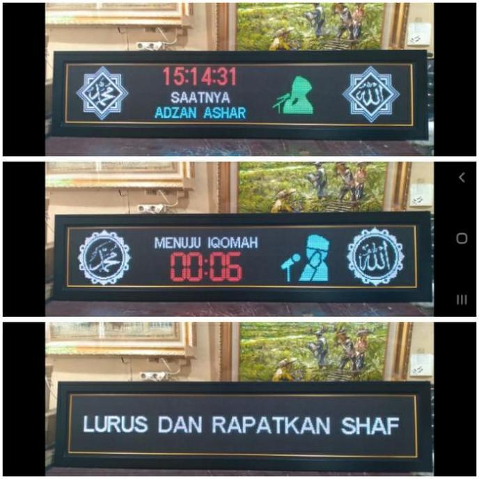 JAM DIGITAL JADWAL SHOLAT MASJID FULL COLOR RGB BESAR 46 CMX206CM PS