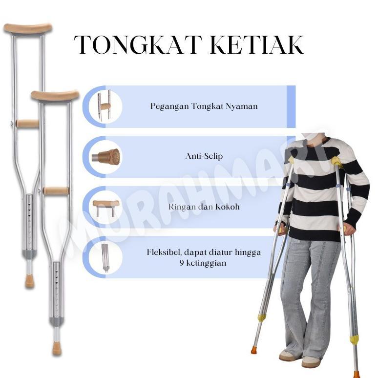 2 PCS TONGKAT KETIAK SEPASANG CRUTCH/SEPASANG TONGKAT KETIAK/ALAT BANTU JALAN KETIAK