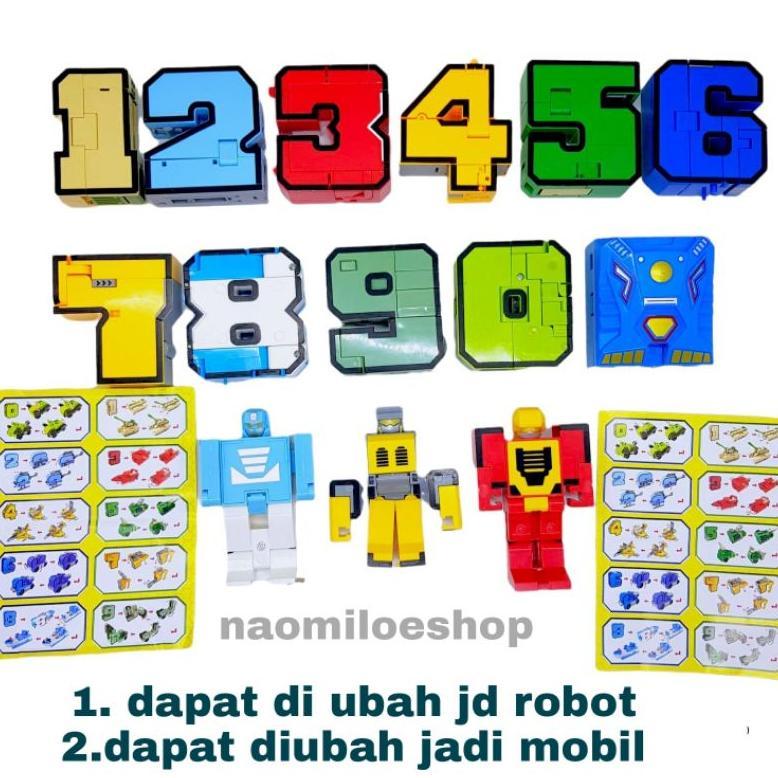 Qw-7 Emco Satuan Mainan Transformers Pocket Morpher Morphers Number Set 0 1 2 3 4 5 6 7 8 9 - Satuan