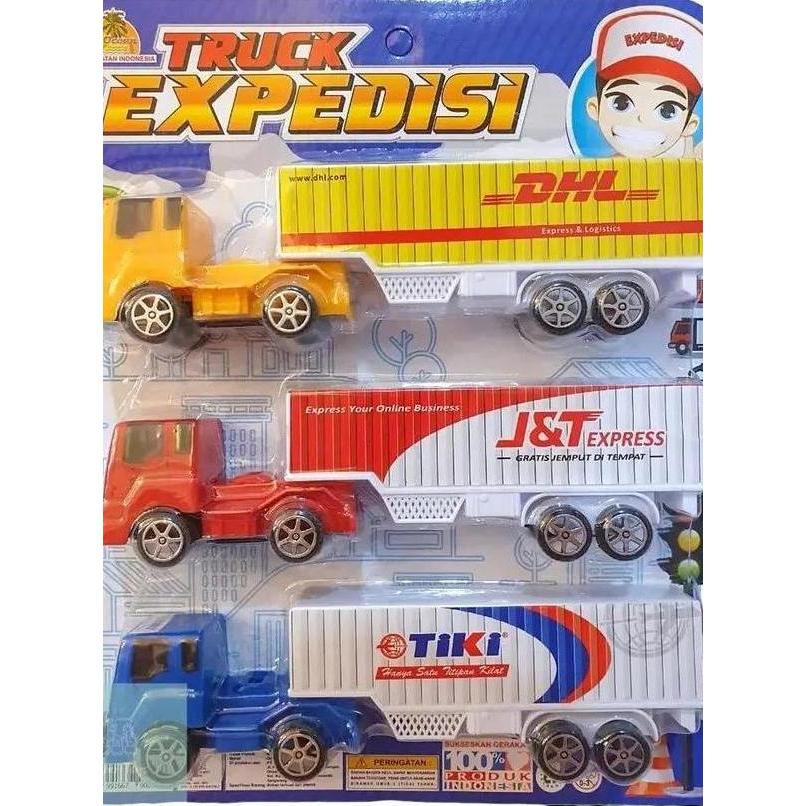 Whyyou- Mainan Anak Diecast Truck Truk Ekspedisi Jne Jnt Dhl