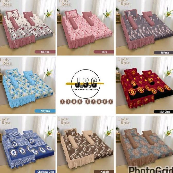 Lady Rose_ Sprei Sorong 2In1 Ladyrose Ukuran 120X200 Tinggi 30Cm Premium
