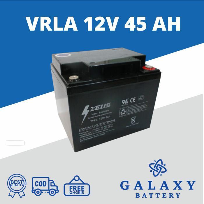 Aki Kering UPS dan Solar Panel VRLA DEEPCYCLE GEL Zeus 12v / 45Ah