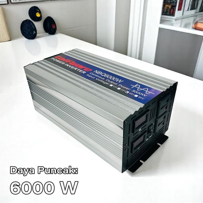 Power Inverter Mobil Pure Sine Wave DC 48V AC 220V 6000W Silver NBQ6000W Taffware