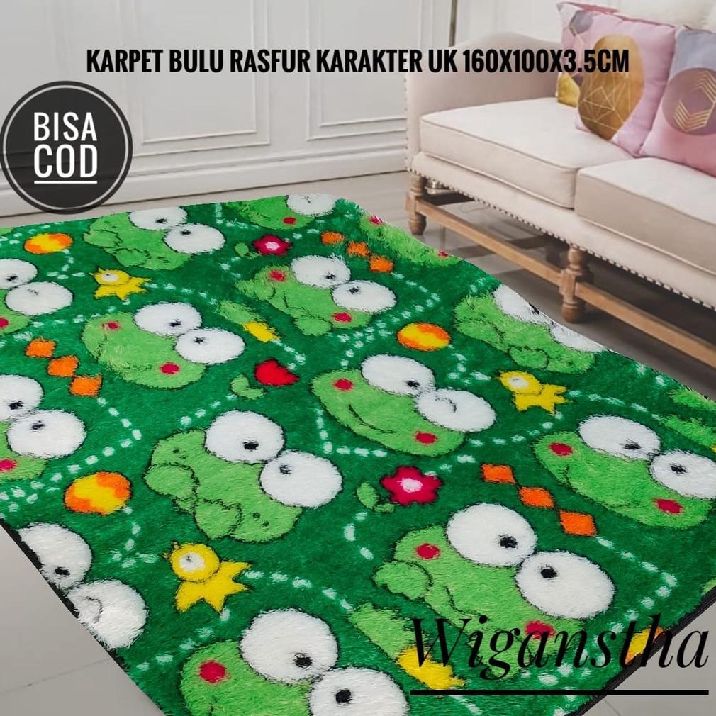 NEW PRODUCT KARPET BULU RASFUR MOTIF KARAKTER PANJANG 160CM LEBAR 100CM TEBAL 3,5CM KARPET LANTAI | 