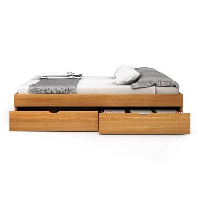 Terlaris Dipan Kayu Single Bed / Dipan Laci 2 / Ranjang Laci Kayu Solid