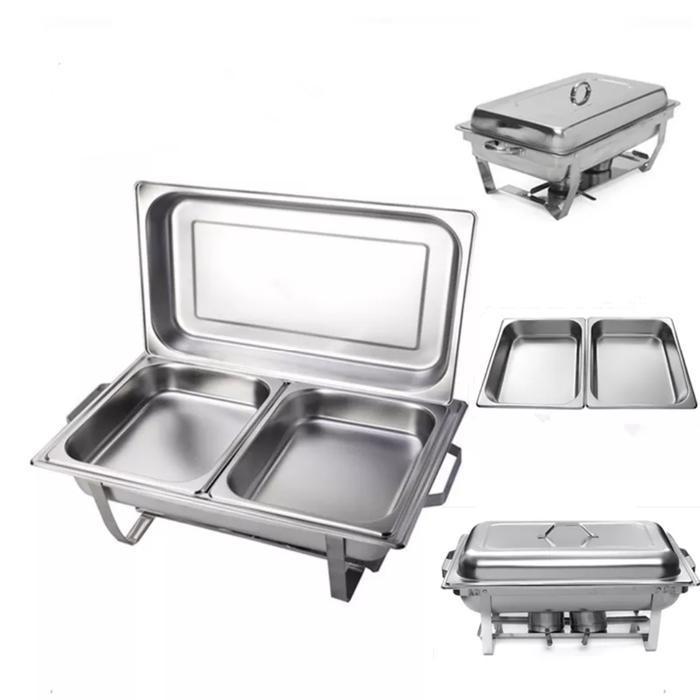 Pemanas Segi Prasmanan Jumbo 2Tray Paket Hemat 4Set