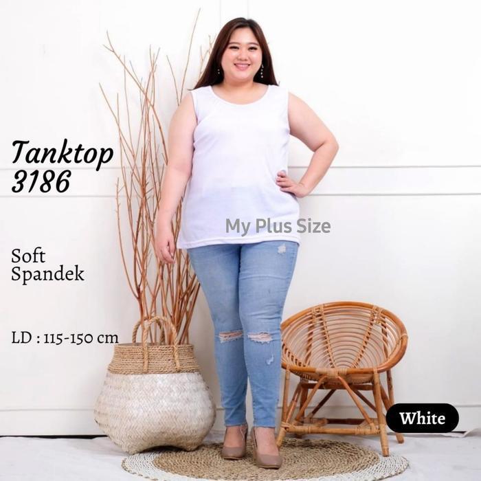 Bisa Cod - Tanktop Wanita Super Jumbo, Ld 120-150 Cm