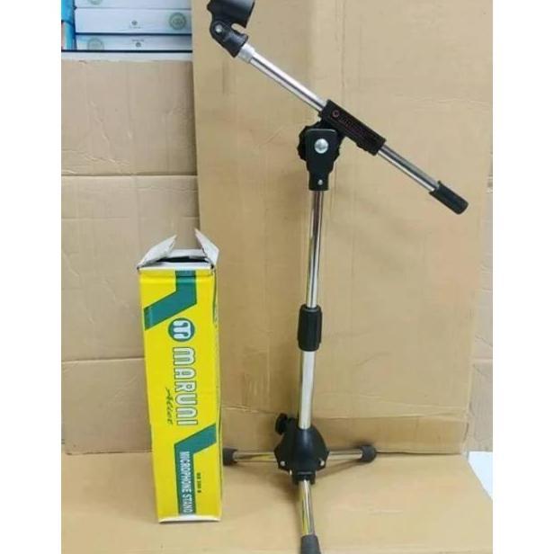 Stand mic pendek maruni plus holder mic