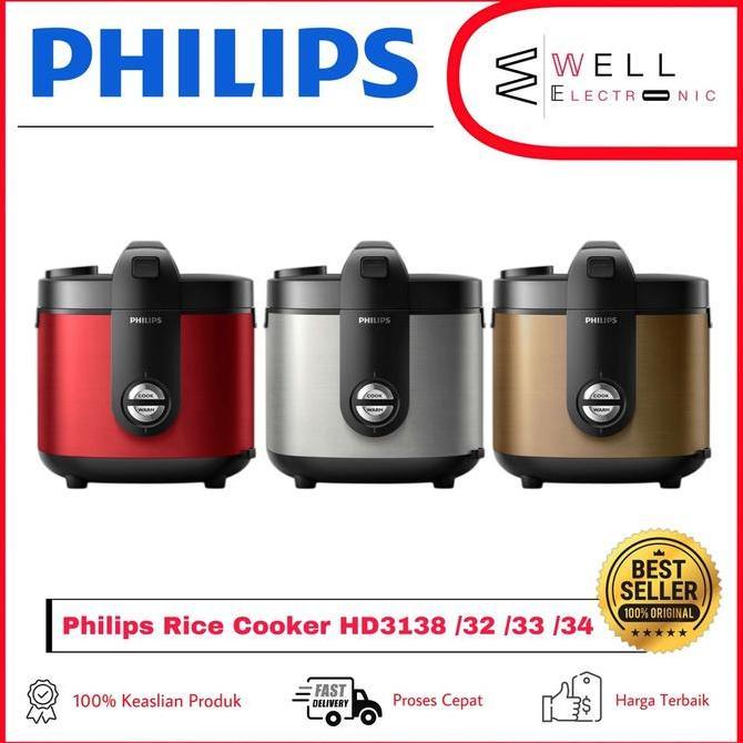 RICE COOKER PHILIPS HD3138 Premium Plus Rice Cooker - HD 3138 Garansi