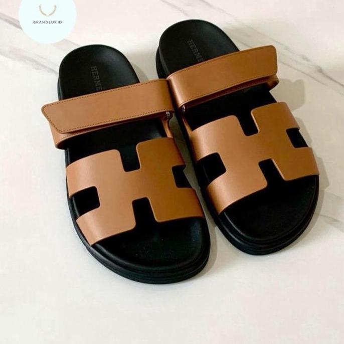 Hermes Sandal Chypre Gold Natural Tan Black