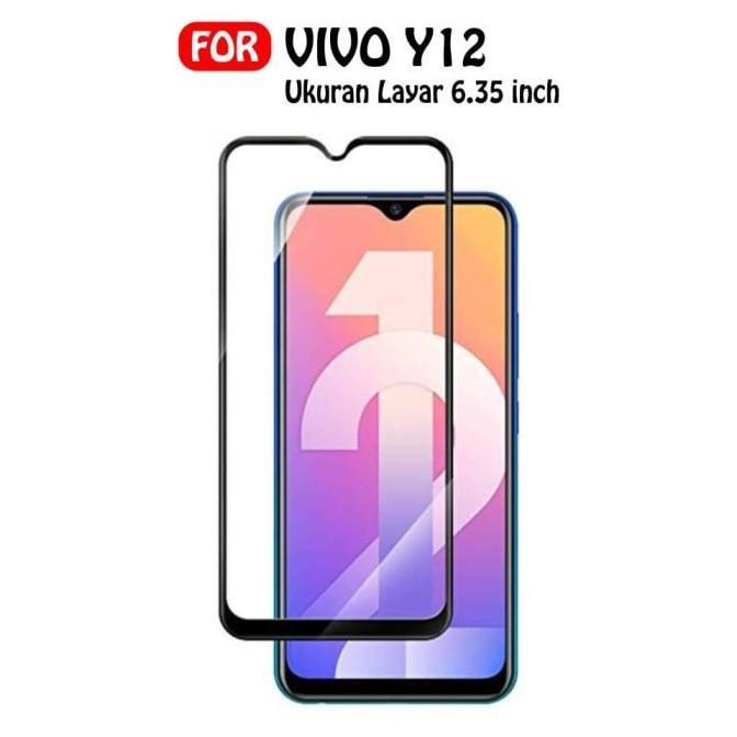 Tempered Glass Full for Vivo Y12 Tempered Glass 9D Full Layar