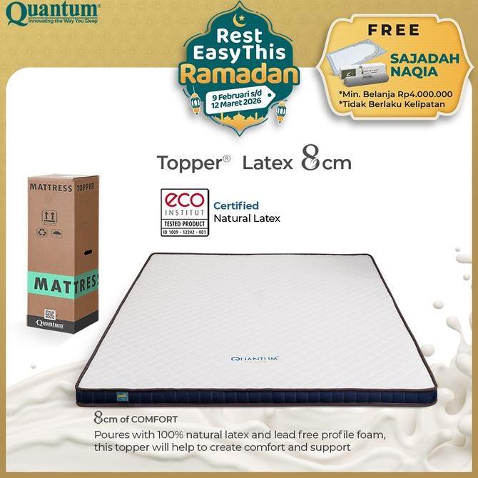 Terlaris Topper Kasur Quantum Latex 8Cm | Natural Latex | Kasur Ergonomis
