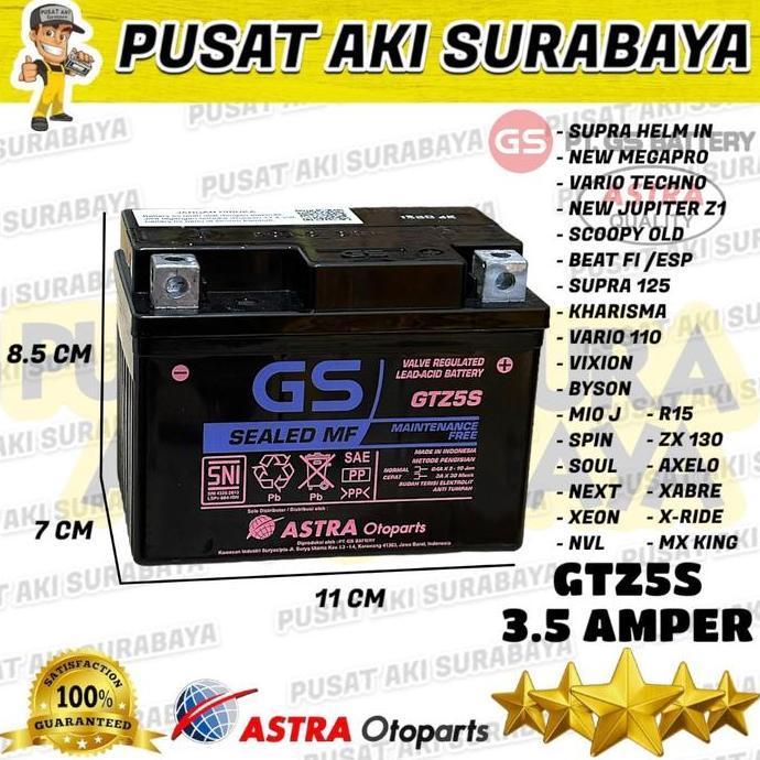 Promo TERMURAH AKI GS ASTRA GTZ5S ACCU KERING MOTOR HONDA VERZA NEW BLADE Diskon