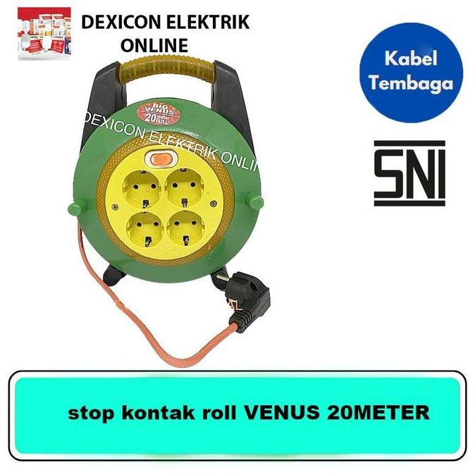 STOP KONTAK ROLL VENUS 20METER/BOX KABEL VENUS/KABEL BOX / READY