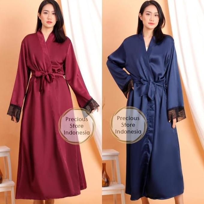 Kimono Silk Satin Bride Panjang Make Up Muslimah Long Premium Venya