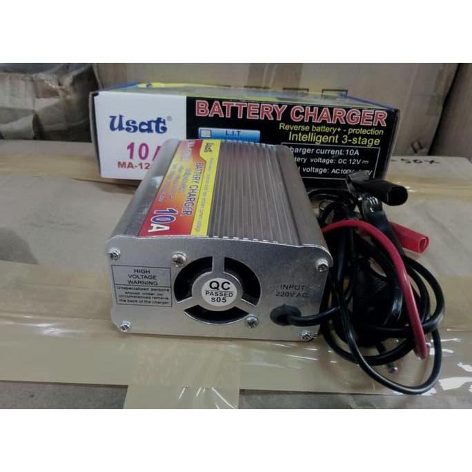charger aki/accu 12v 10a otomatis usat intellegent battery TERBAIK