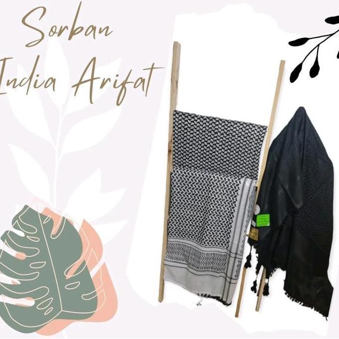 Sorban India Arafat Hitam Putih / Sorban Putih Kotak