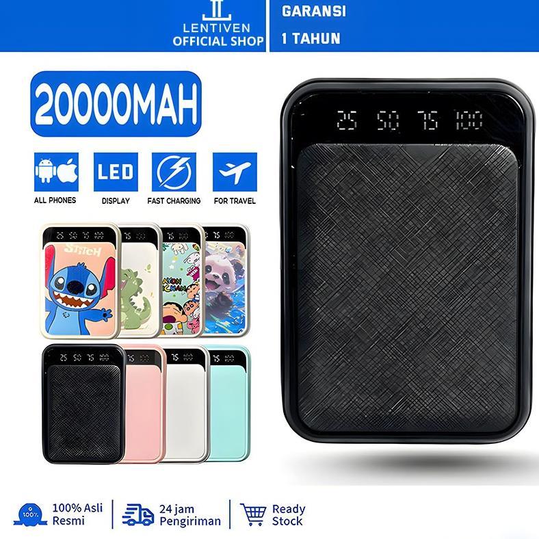 Cuci Gudang Lentiven Powerbank 20000Mah Cute Mini Kartun Fast Charging