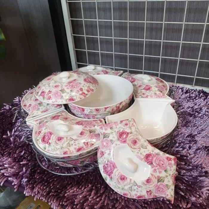 prasmanan set keramik mewah bulat