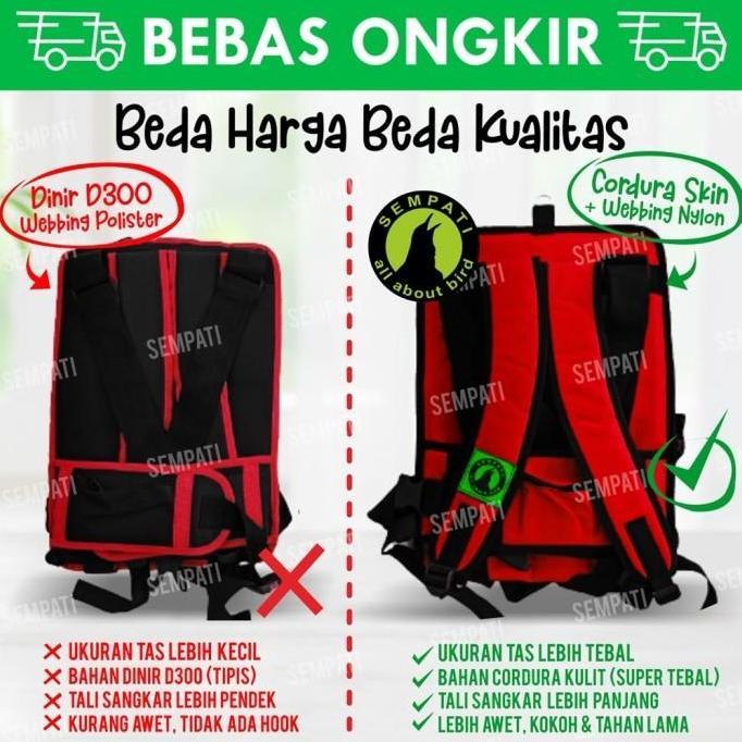 GRATIS ONGKIR - Tas Gendong Ransel Sangkar Kandang Burung Murai Kotak Multifungsi
