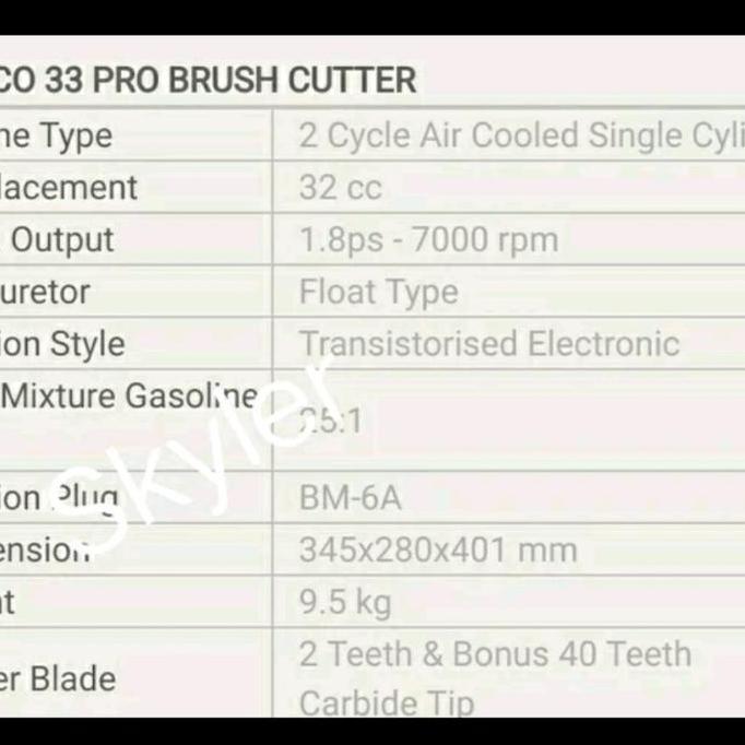 Mesin Potong Rumput Tasco 33 Pro Brush Cutter Tasco 33Pro