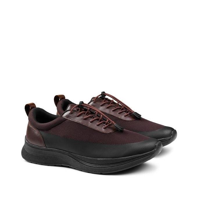 Prabu - Sepatu Kulit Sneakers Pria Riki Brown Cokelat