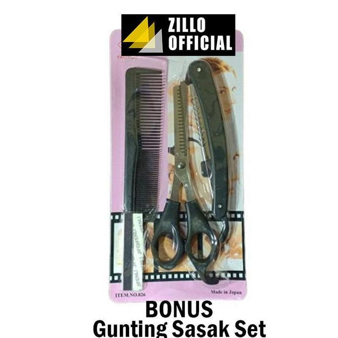 Mijikai- Kemei Mesin Cukur Rambut Listrik Alat Pencukur Rambut Bonus Gunting Sasak Alat Potong Rambu