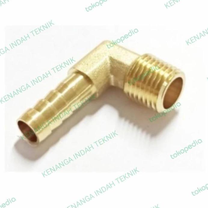 Nepel Selang L Drat Luar 1/2" x 5/16" Nepel Selang Kuningan / Brass