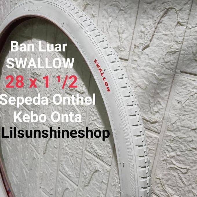 Ban Luar SWALLOW Deli Tire Sepeda 28 Onthel Ontel 28x1 1/2 PUTIH Polos