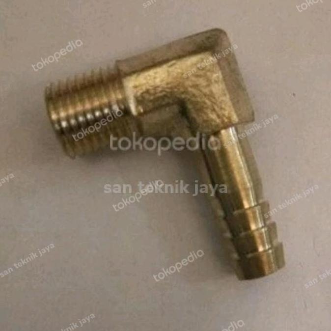 NEPEL SELANG L KUNINGAN DRAT LUAR 9,8MM SELANG 10MM