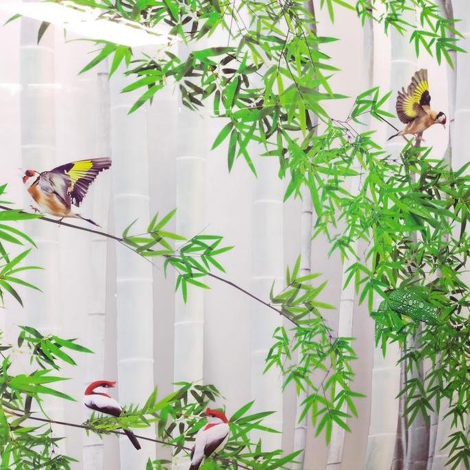 Fiber Pagar Plastik Penutup Pagar Motif Goldfinch Lebar 1 Meter Tebal 0.6 mm Bahan Lentur Flexible U