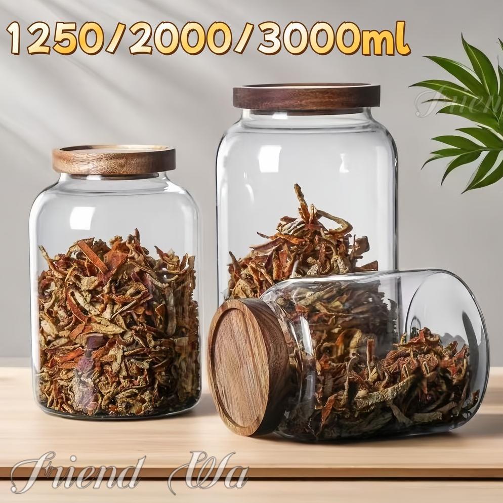 Botol penyimpanan makanan kaca Botol display Kapasitas besar: 1250ml/2000ml/3000ml.