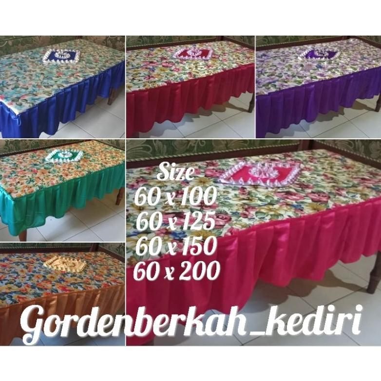 FREE ONGKIR TAPLAK MEJA KOTAK/TAPLAK MEJA KOTAK MURAH/ TAPLAK MEJA TAMU RUMBAI SATIN/TAPLAK MEJA BUN